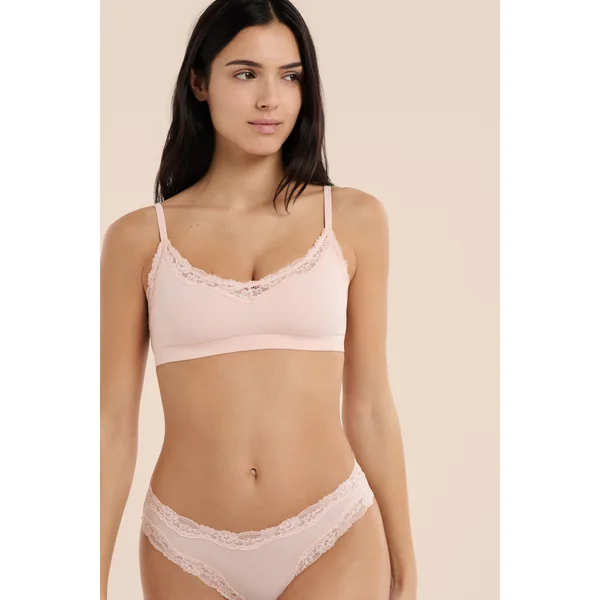 Brassière en microfibre et dentelle