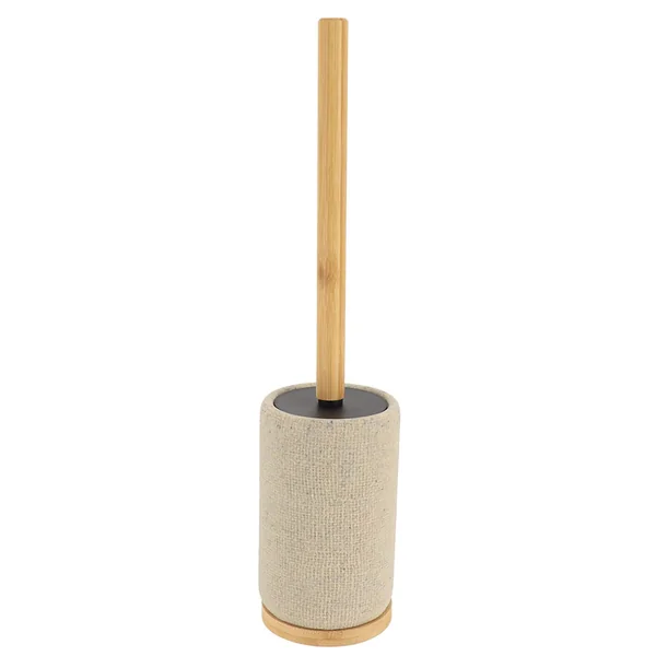 Brosse WC polyresine rond bambou naturel 9.5x42.5cm