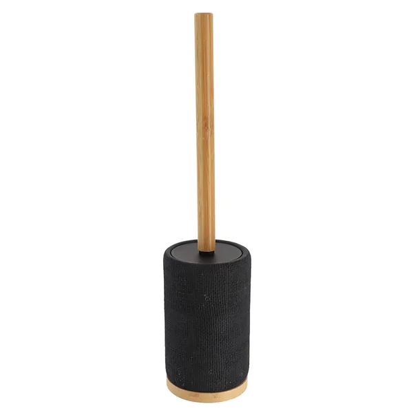 Brosse WC polyresine rond bambou noir 9.5x42.5cm