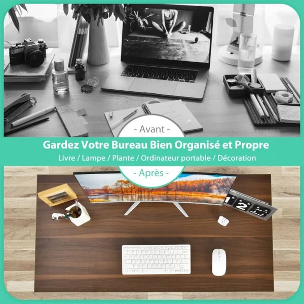 Bureau Informatique Grande Surface de100 x 50 cm Cadre Robuste en Encier pour Bureau Domicile etc Café