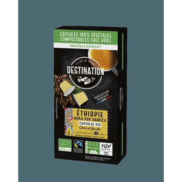 Café moka capsule compostable éthiopie