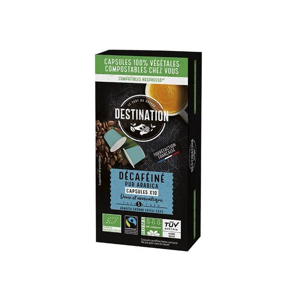 Capsule cafe decafeine x10 bio