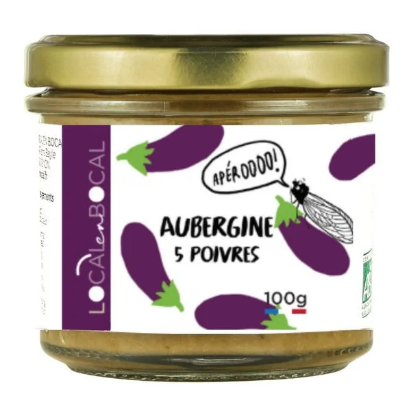 Caviar d'aubergine aux 5 poivres 100g