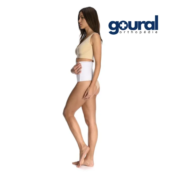 Ceinture de maintien abdominale élastique réglable avec panneau velcro coton