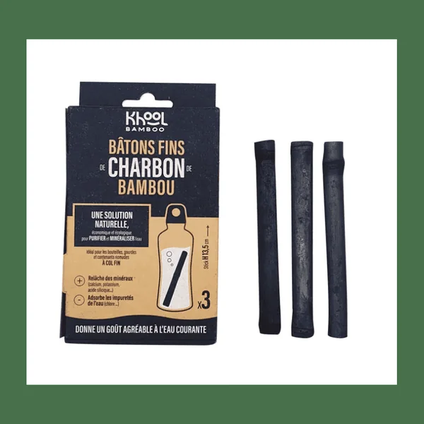 Charbon de bambou - sticks fin x 3