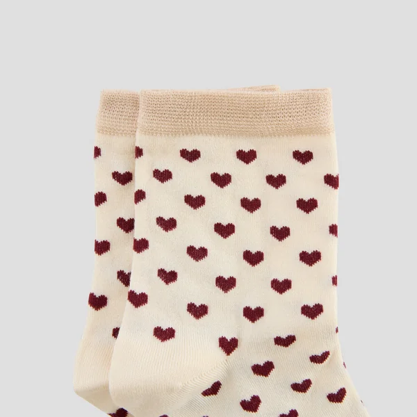 CHAUSSETTES COEURS MULTICO BLANC
