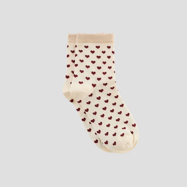 CHAUSSETTES COEURS MULTICO BLANC