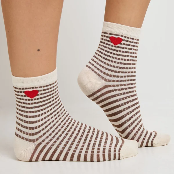 CHAUSSETTES RAYURES MULTICO BLANC