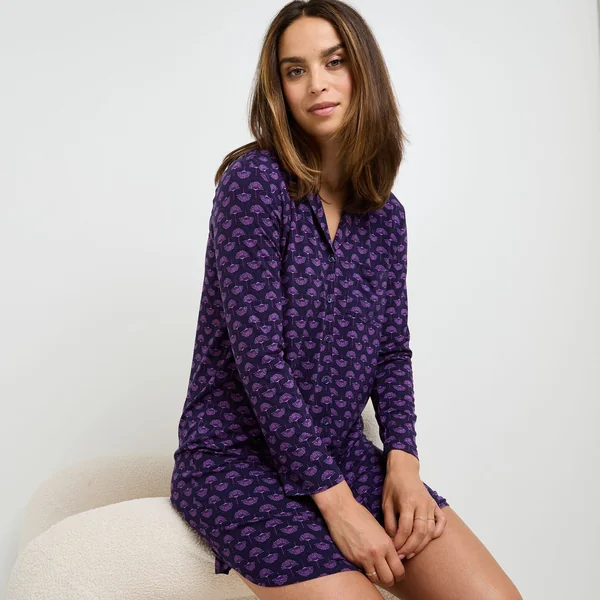 Chemise de nuit manches longues MULTICO ROSE