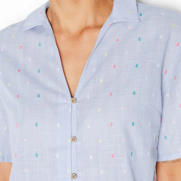 CHEMISE MANCHES COURTES MULTICO BLEU