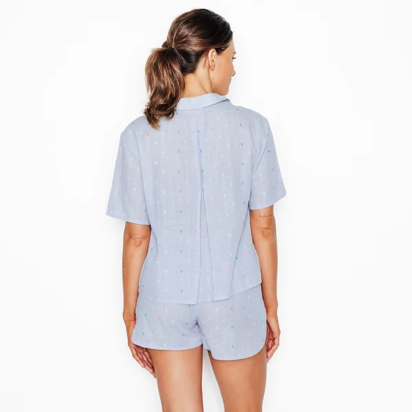 CHEMISE MANCHES COURTES MULTICO BLEU
