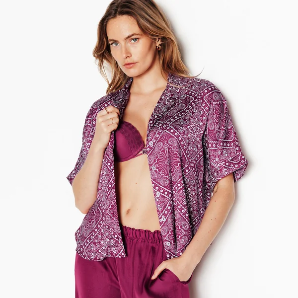 CHEMISE MANCHES COURTES MULTICO ROSE