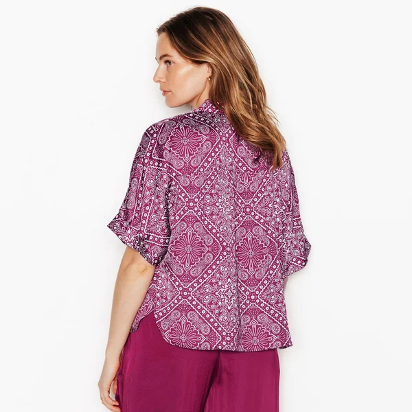 CHEMISE MANCHES COURTES MULTICO ROSE
