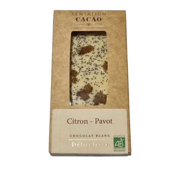 Chocolat blanc 35% Citron pavots