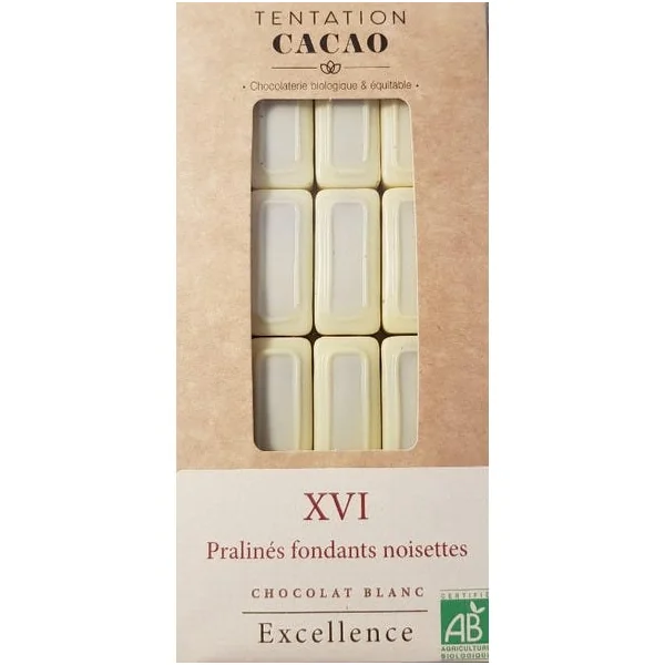 Chocolat Blanc 35% XVI Praliné fondants noisettes