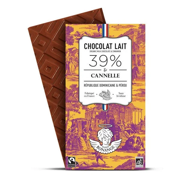 Chocolat lait cannelle 39% 80g