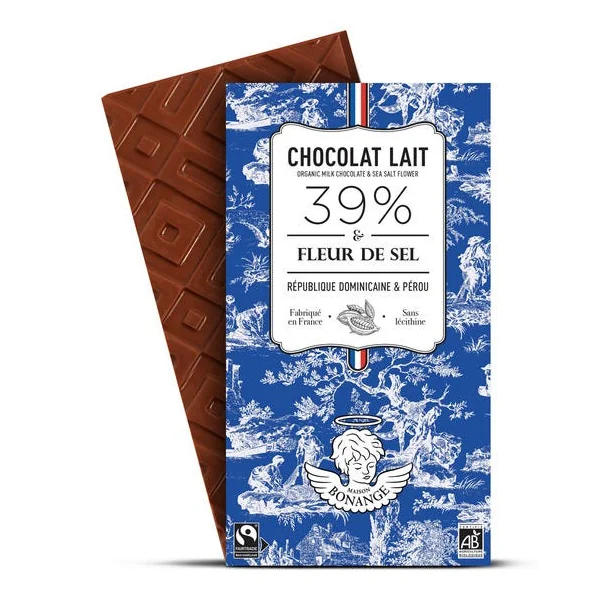 Chocolat lait fleur de sel 39% 80g
