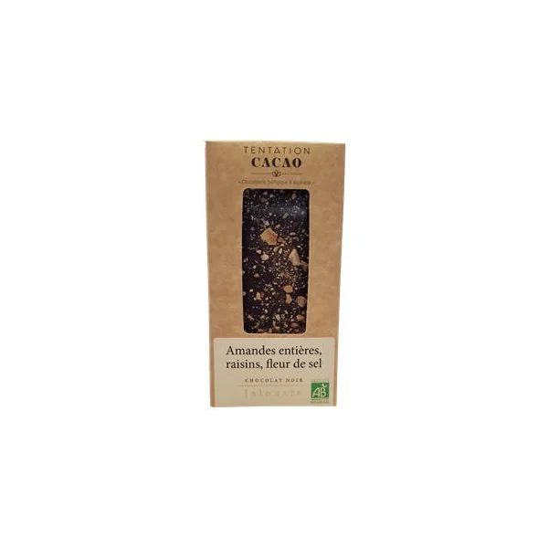 Chocolat noir 72% Amandes raisins fleur de sel