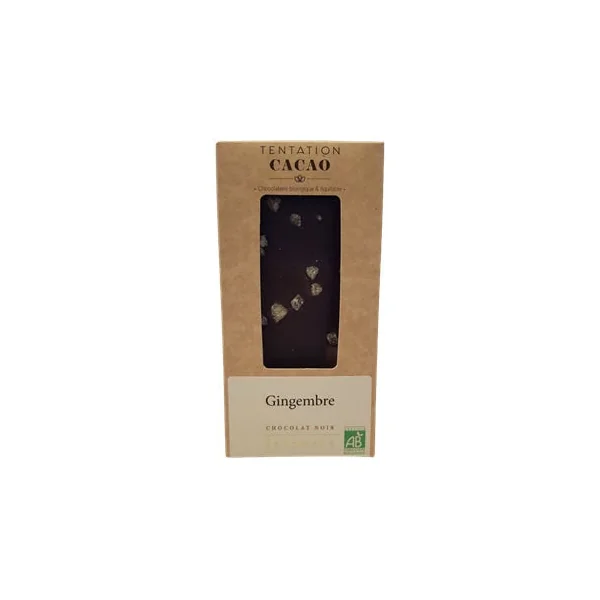 Chocolat noir 72% Gingembre confit