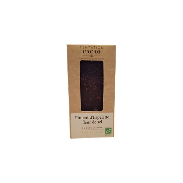 Chocolat noir 72% Piment d’Espelette Fleur de sel
