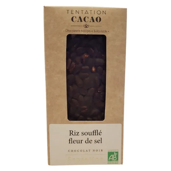 Chocolat noir 72% Riz soufflé fleur de sel