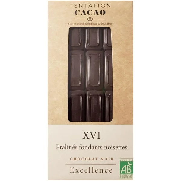 Chocolat noir 72% XVI Pralines Fondants Noisettes