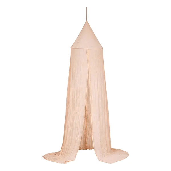 Ciel de lit en gaze de coton rose H 350cm