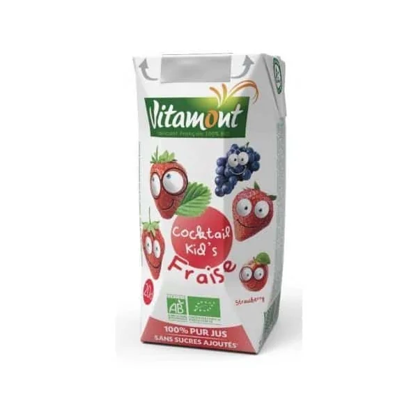 Cocktail Junior Fraise Bio 20cl – Vitamont