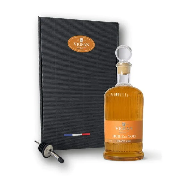 Coffret huile de noix grand cru carafe + bec verseur 50cl