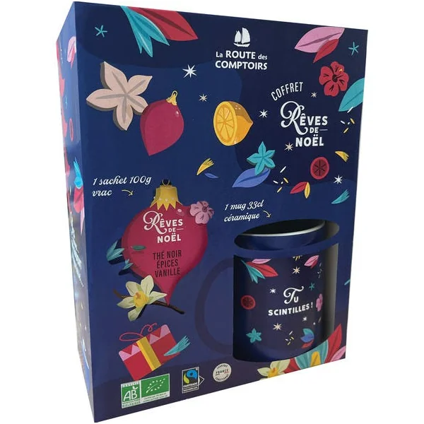 Coffret mug + thé Rêves de Noël 100g