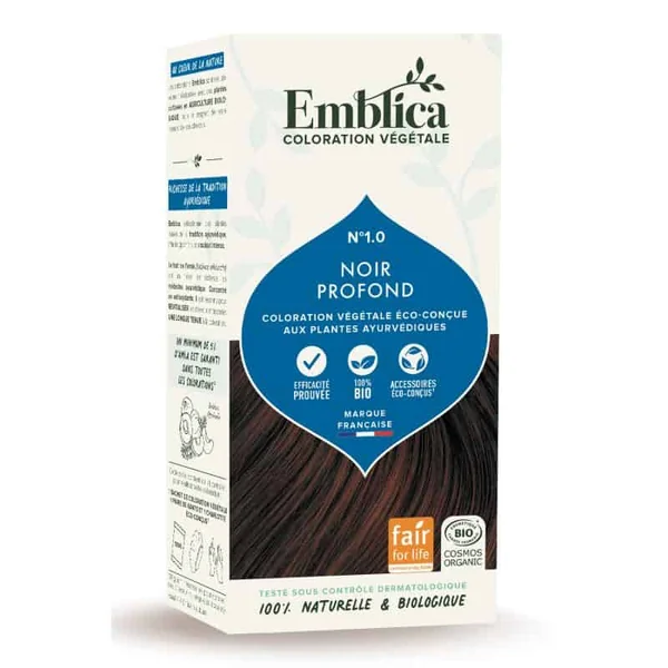 Coloration vegetale 1.0 noir profond 100gr
