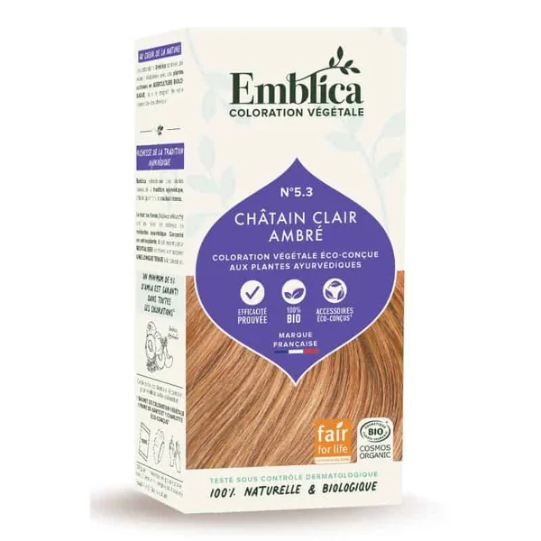 Coloration vegetale 5.3 chatain clair ambre 100gr