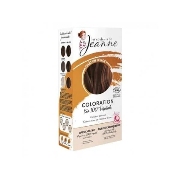 Coloration vegetale bio chatain fonce 2x50gr