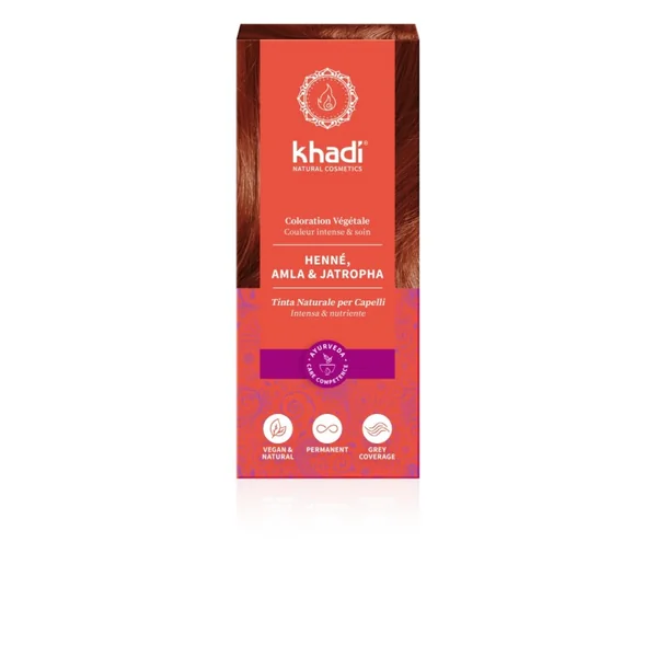 Coloration végétale Henné Amla Jatropha 100g - Khadi