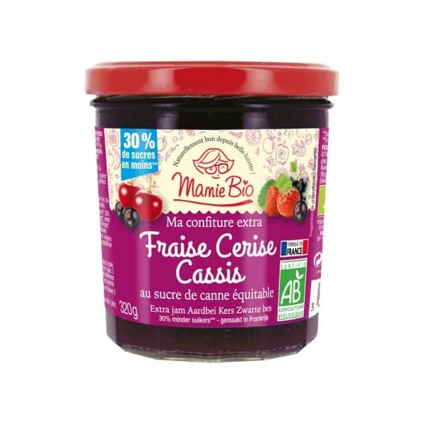 Confiture de fraise et de cassis 320g
