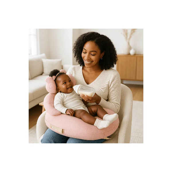 Coussin d’allaitement ceinture | Dossier et mini-pad | Chaton Rose