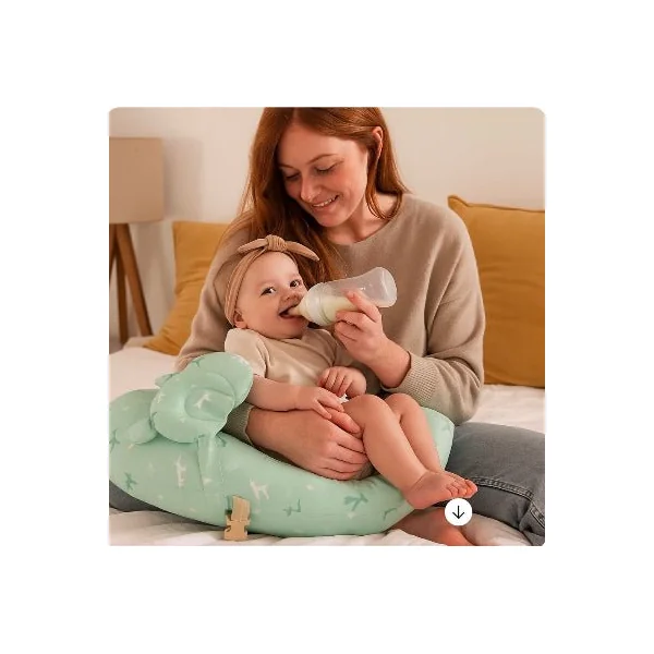 Coussin d’allaitement ceinture | Dossier et mini-pad | Chaton Vert