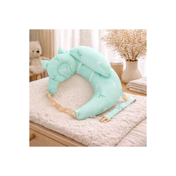 Coussin d’allaitement ceinture | Dossier et mini-pad | Chaton Vert