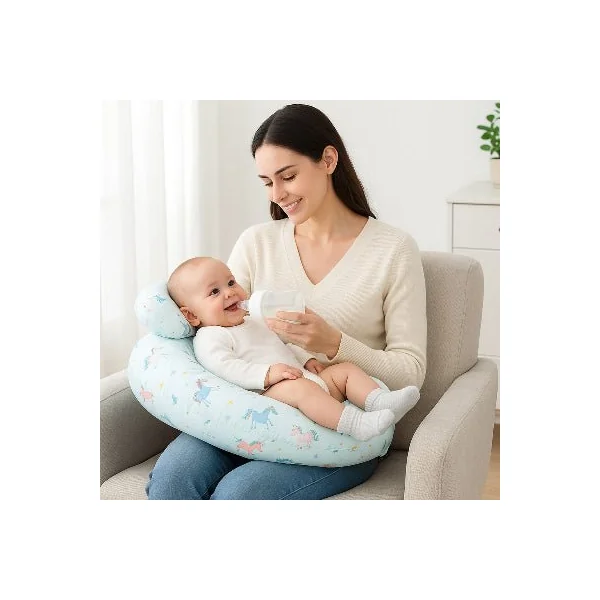 Coussin d’allaitement ceinture | Dossier et mini-pad | Lune Bleu