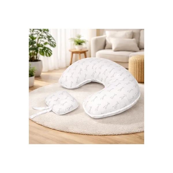Coussin d’allaitement ceinture | Mini-pad | Beignet Blanc motif gris