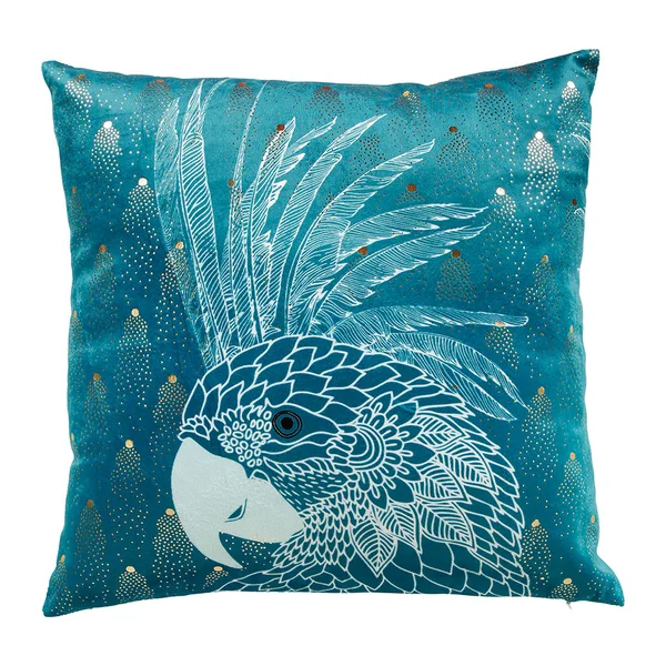 Coussin perroquet vert et bleu 40x40cm