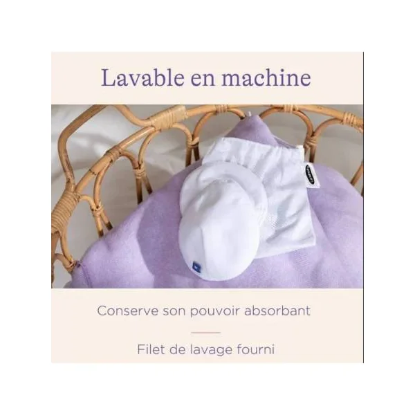 Coussinets d'allaitement lavables (La boîte de 4)