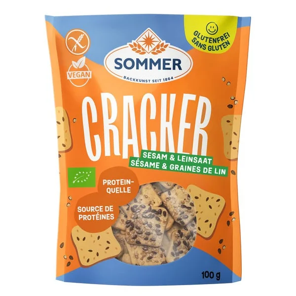 Crackers sans gluten graines de lin sésame 100g