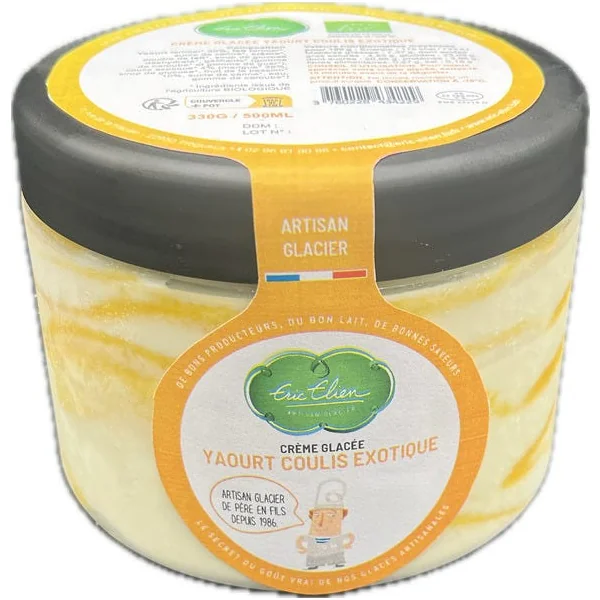 Crème glacée yaourt coulis exotique 330g
