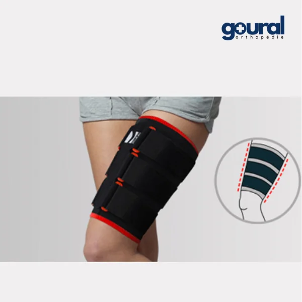 Cuissard compressif avec straps pour claquage musculaire
