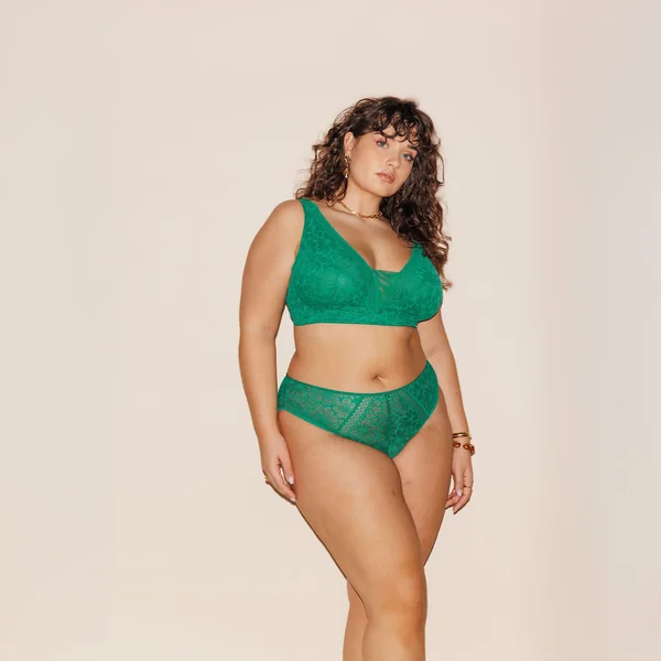 CULOTTE CONFORT DENTELLE VERT
