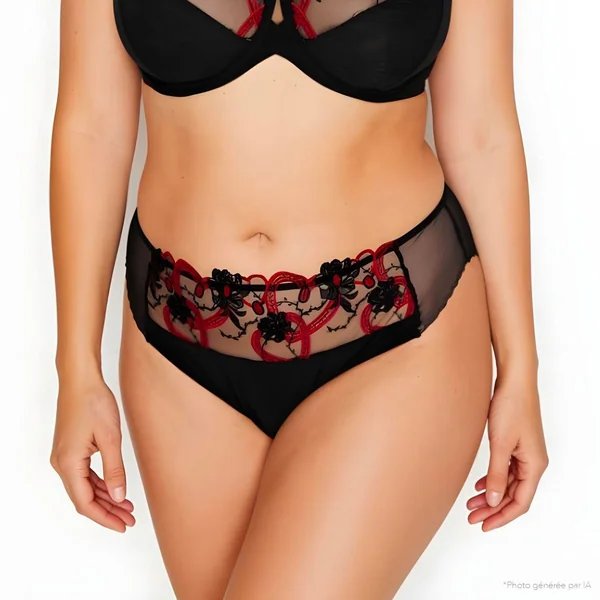 CULOTTE GRANDE TAILLE MULTICO NOIR