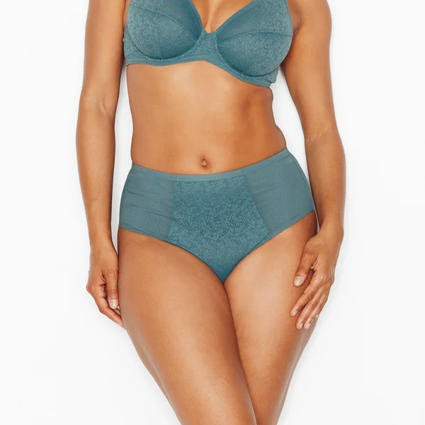 CULOTTE HAUTE DENTELLE PETROLE