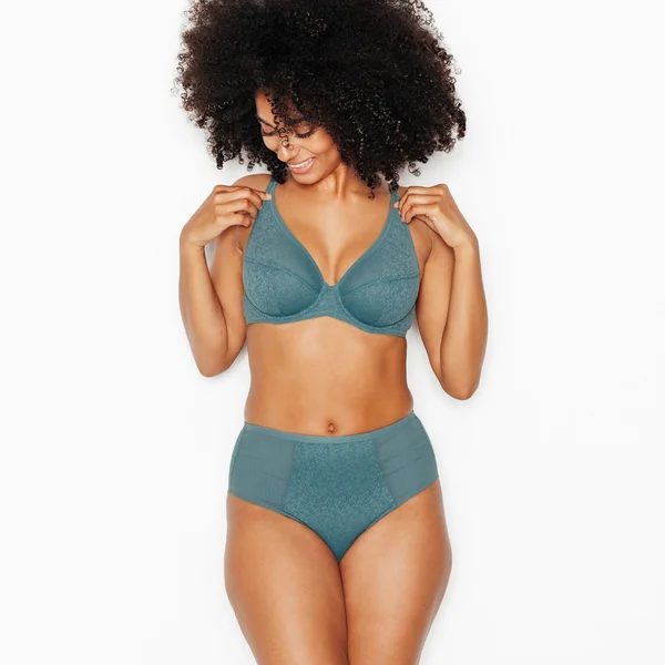 CULOTTE HAUTE DENTELLE PETROLE