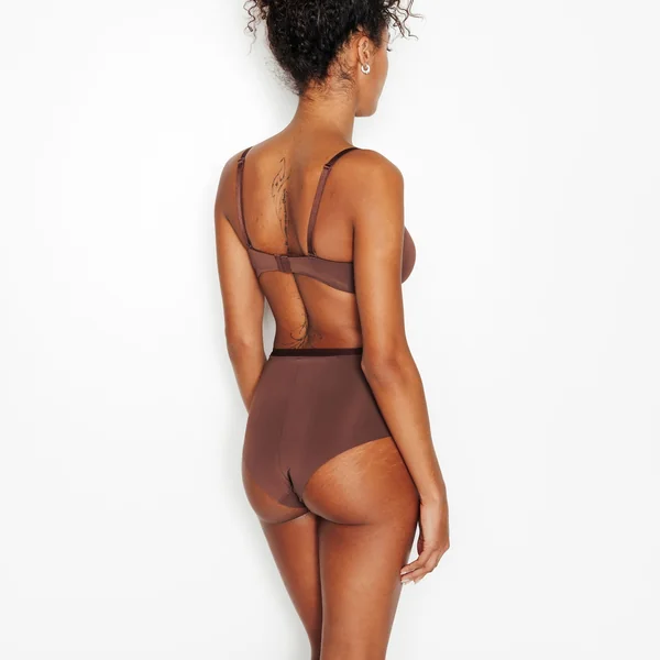 CULOTTE TAILLE HAUTE MICROFIBRE MARRON